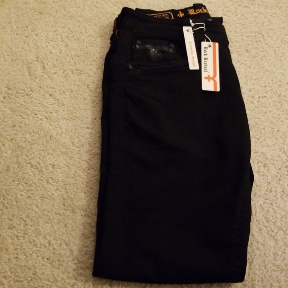 Rock Revival Black Jeans New - Picture 1 of 2